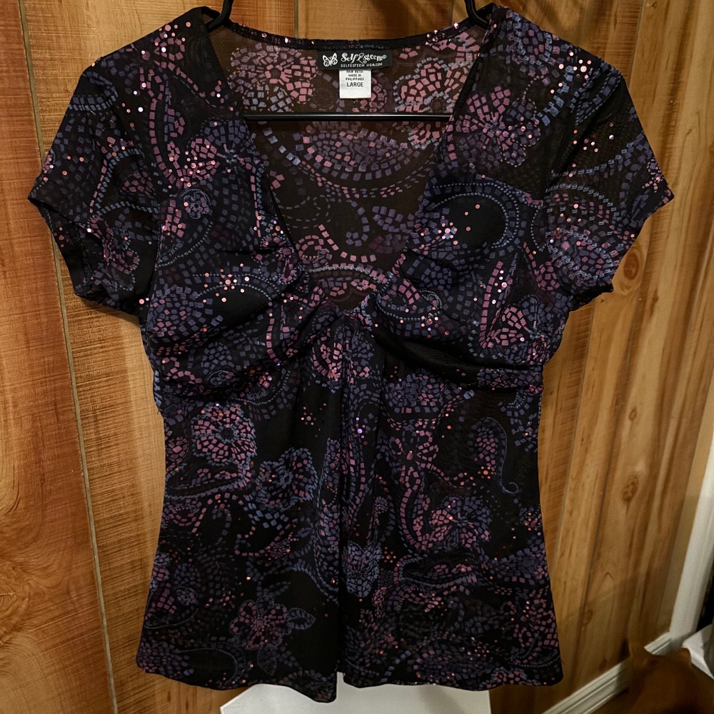 self esteem purple y2k top